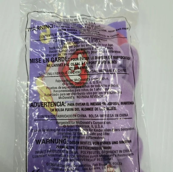 McDonald's Happy Meal Toy TY Teenie Beanie Babies #6 Happy The Hippo - Picture 3 of 3